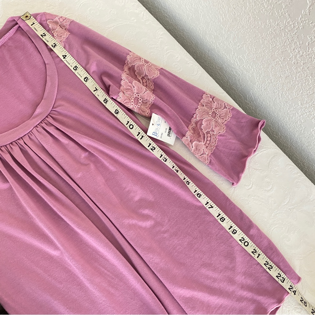 Claire Pettibone Mauve Lace Trim Long Sleeve Top — image 4 of 6